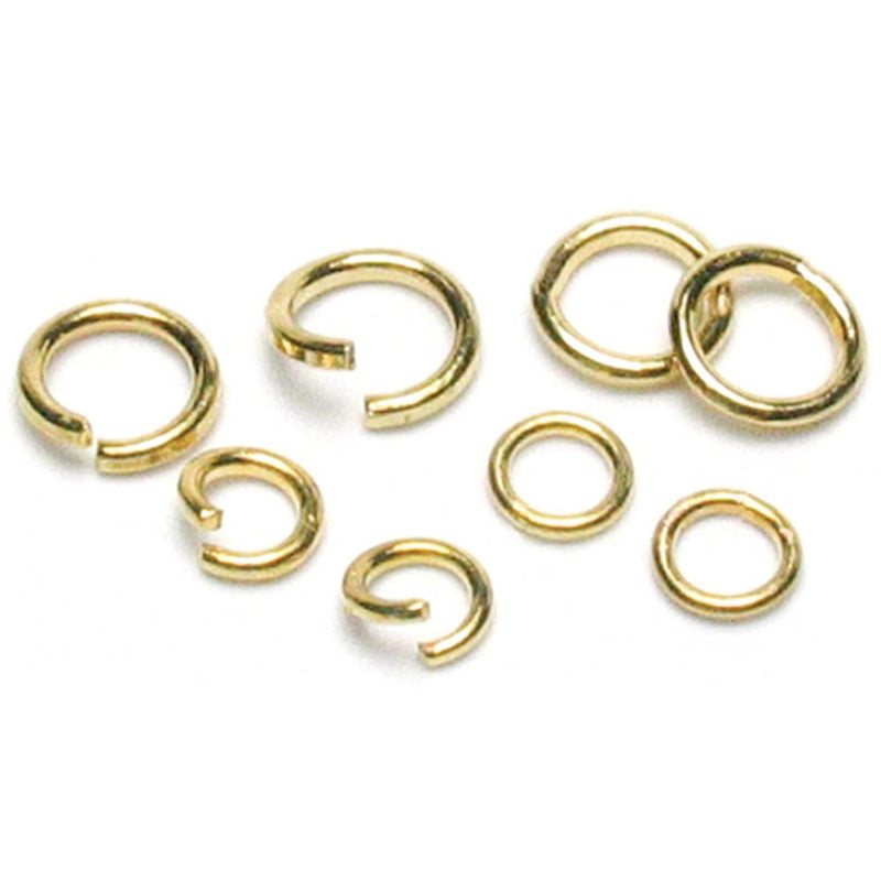 Jewelry Basics Metal Findings 400/Pkg - Antique Gold Jump Rings 4mm To 6mm