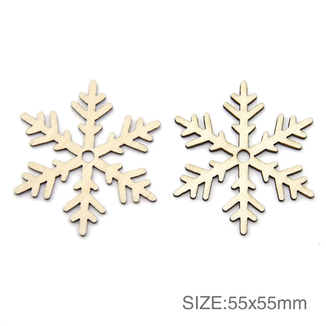 Simple Snowflake Wood Blank - Pack of 3