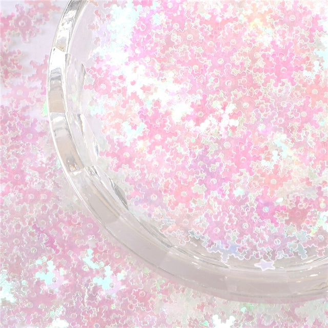 8mm Iridescent Snowflake Glitter 4g jar