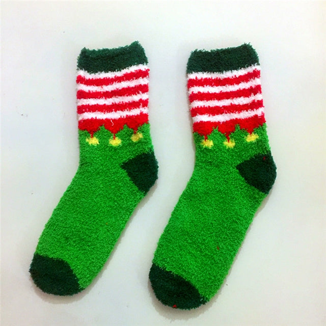 Elf Suit Fuzzy Socks