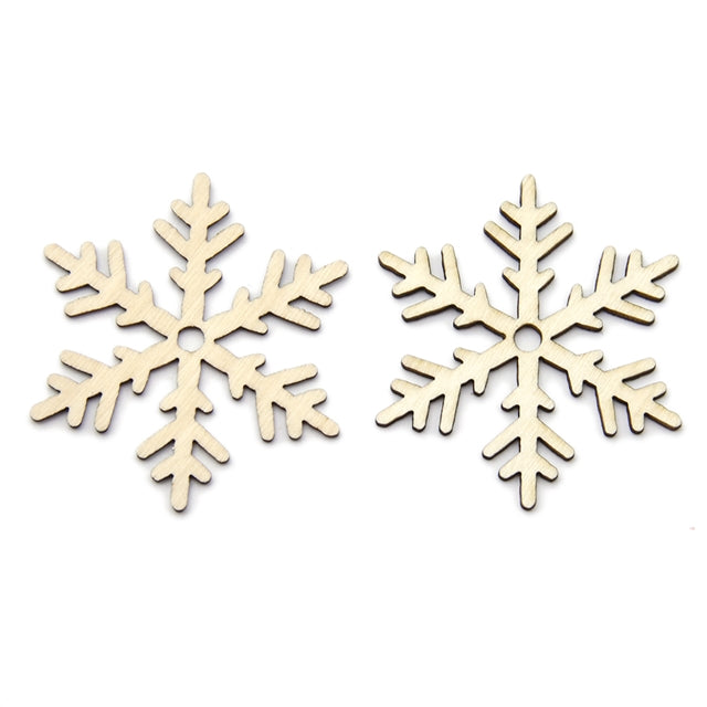 Simple Snowflake Wood Blank - Pack of 3