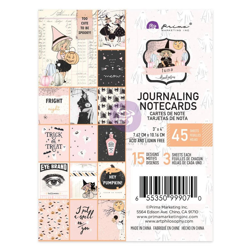 Luna Journaling Cards 3"X4" 45/Pkg - 15 Designs/3 Each