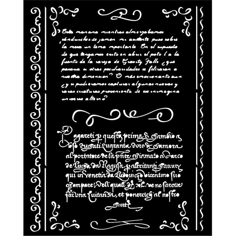 Stamperia Stencil 7.87"X9.84" - Vintage Library Letters