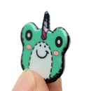 Unicorn Frog Black Back Planar Resin - Pack of 5