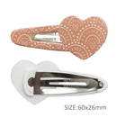 Pink Boho Rainbows Heart Snap Clips - Pack of 2