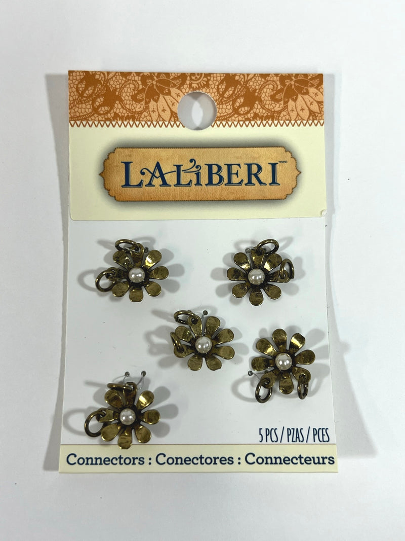 Laliberi Pearl Flower Connector Charms