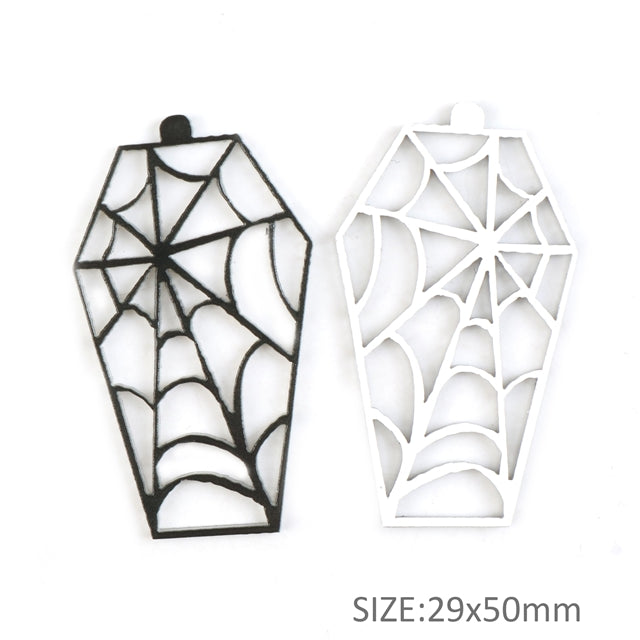 Spider Web Coffin Cut Out Planar Resin - Pack of 5
