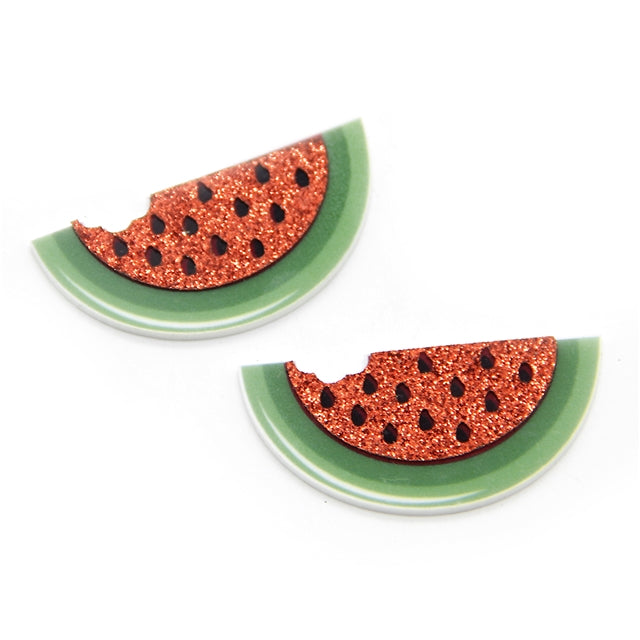 Watermelon Glitter Accent Planar Resin - Pack of 5