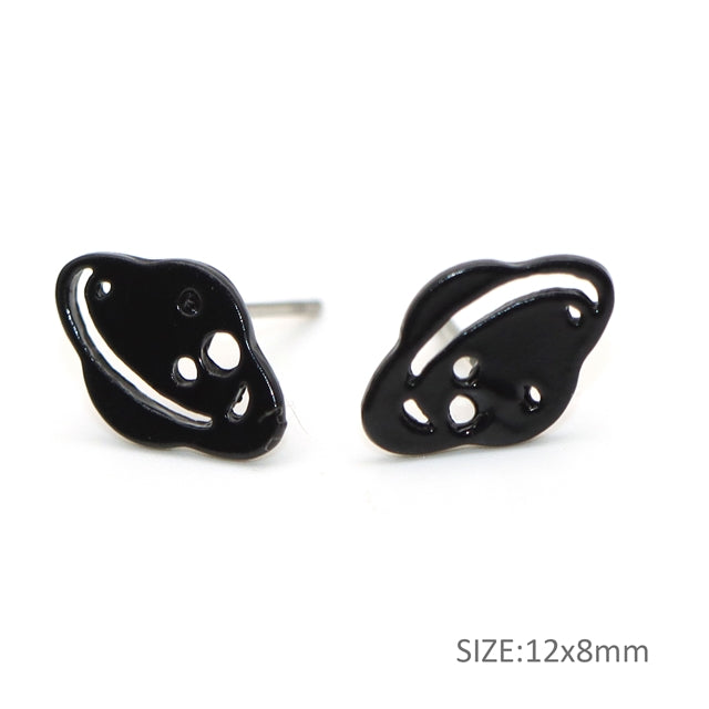 Little Black Planet Earrings (1 pair)