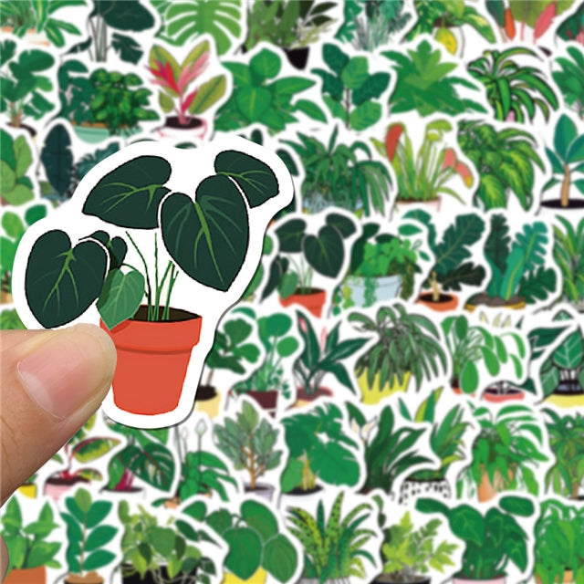 Potted Plant Sticker Pack  (50 stickers)