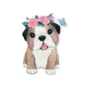 Floral Bulldog Puppy Planar Resin - Pack of 5