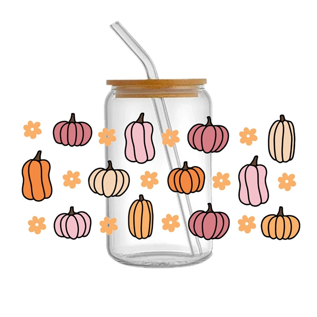 Pumpkins and Daisies DTF Cup Transfer Sticker