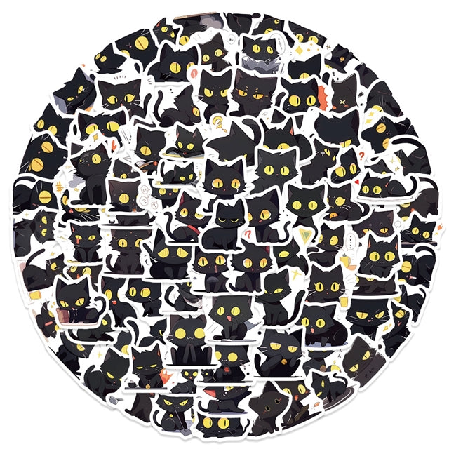 Black Cat Sticker Pack  (50 stickers)