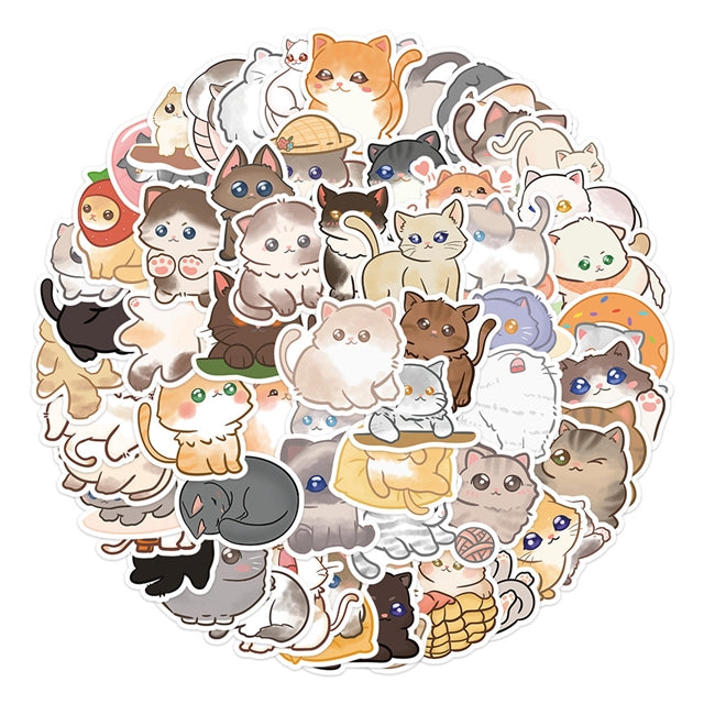 Cute Kitty Sticker Pack  (50 stickers)