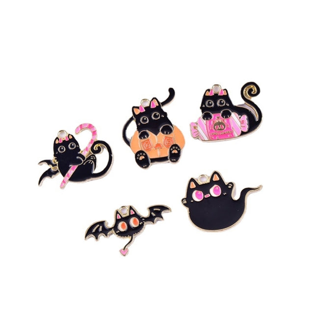 Black Halloween Cat Charm