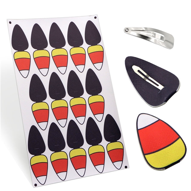 Candy Corn Snap Clip Cutout Faux Leather Sheet
