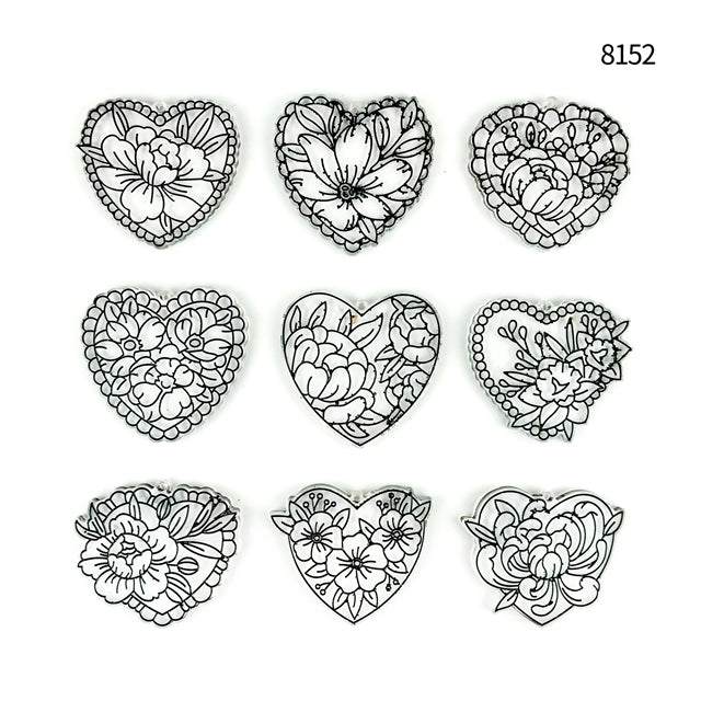 Floral Hearts Resin Mold