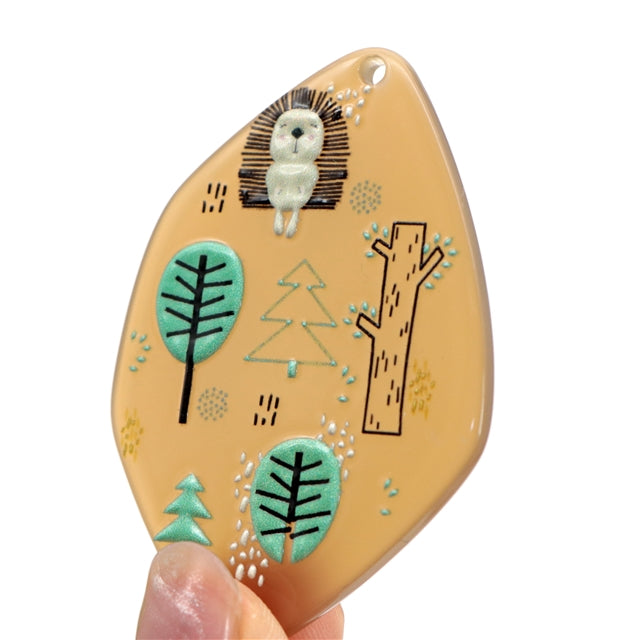 Hedgehog in the Woods Acrylic Charm