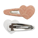 Pink Boho Rainbows Heart Snap Clips - Pack of 2