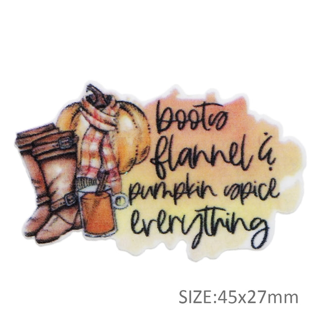 Boots, Flannel, and Pumpkin Spice Planar Resin - Pack of 5