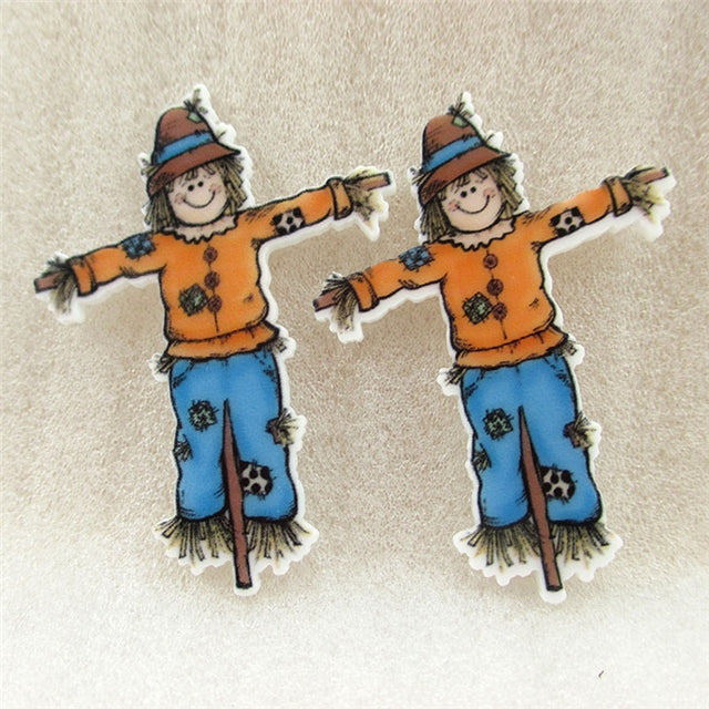 Cute Scarecrow Planar Resin - Pack of 5