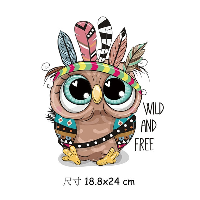 Wild and Free Owl Iron on Transfer