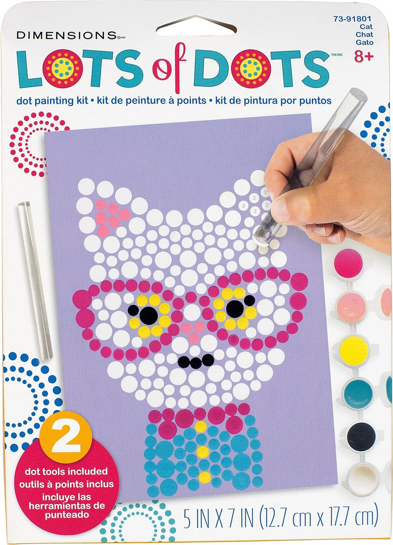 DIMENSIONS Bespectacled Cat Acrylic Dot Painting Kit