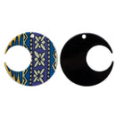 Blue Geometric Moon Acrylic Charm