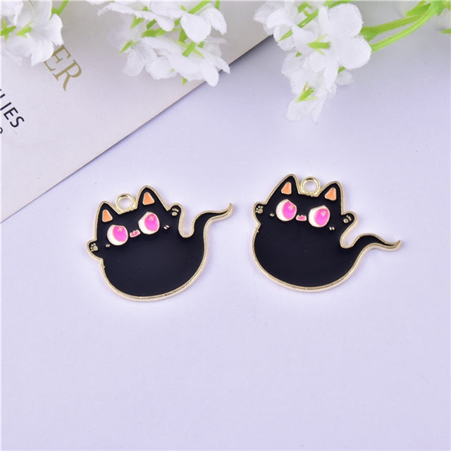 Black Halloween Cat Charm