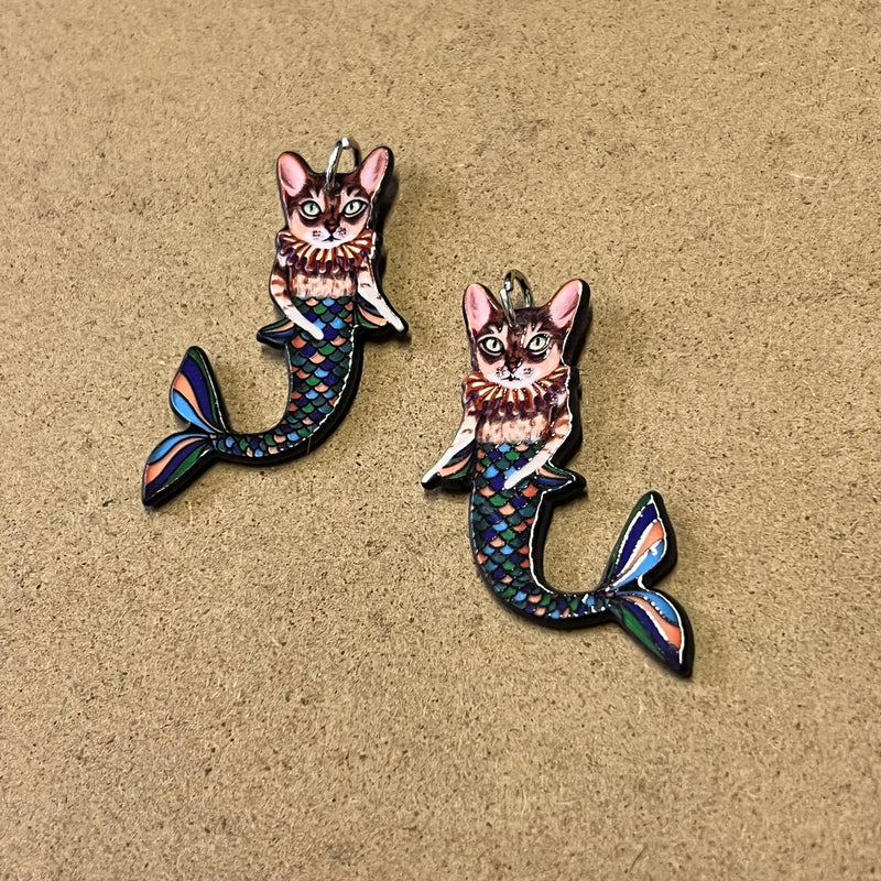 Mermaid Cat Acrylic Charm