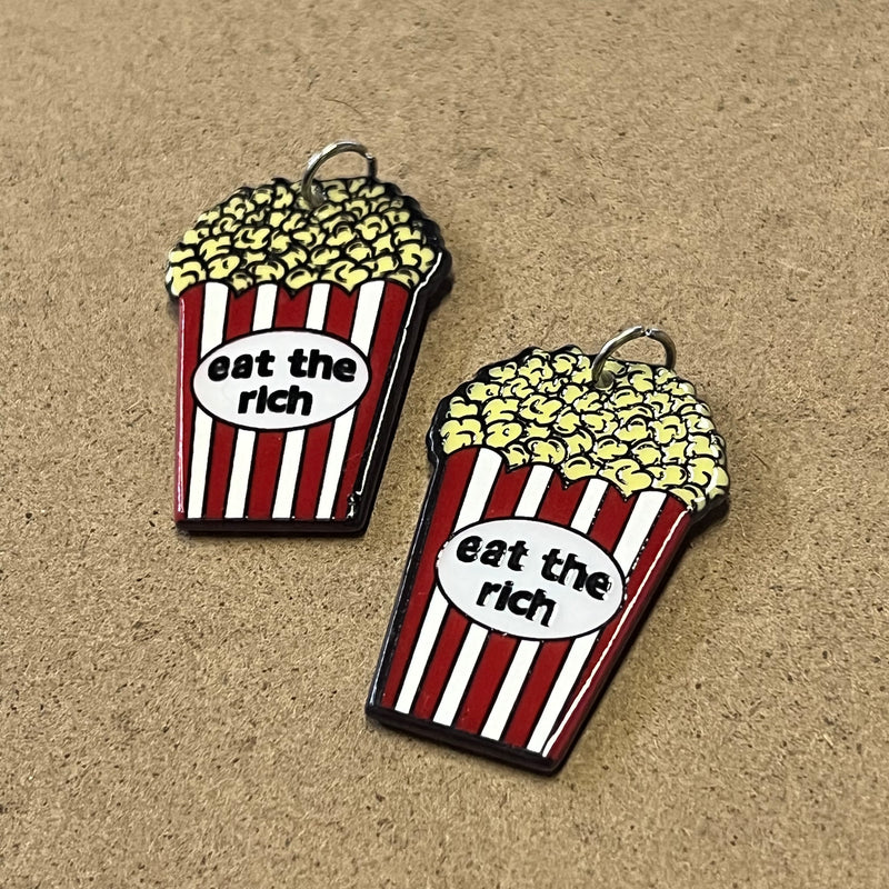 Eat the Rich Popcorn Acrylic Charm