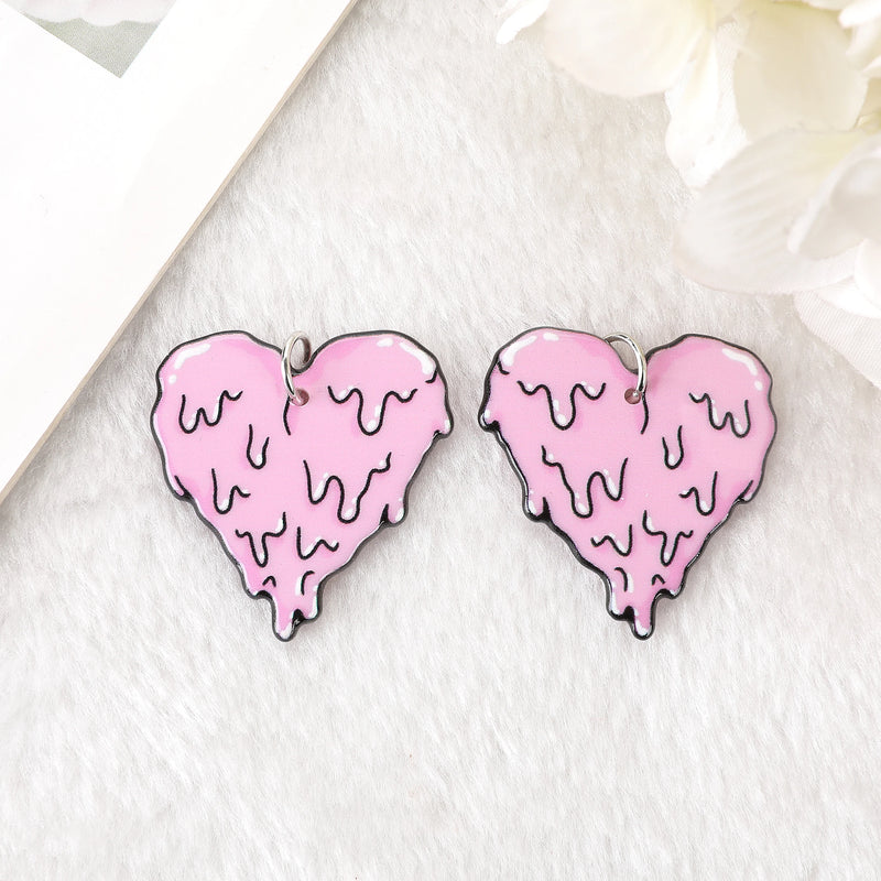 Light Pink Melting Heart Acrylic Charm