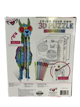 Color Your Own 3D Llama Puzzle Kit