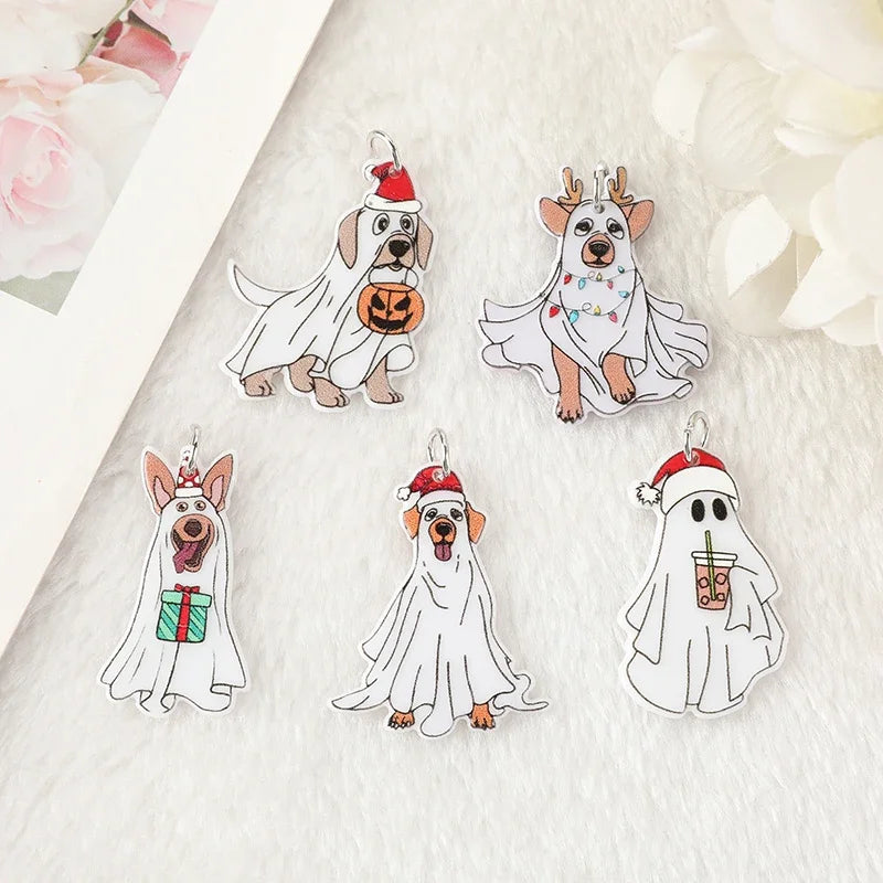 Reindeer Ghost Dog Acrylic Charm