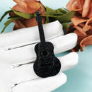 Black Glitter Guitar Acrylic Charm