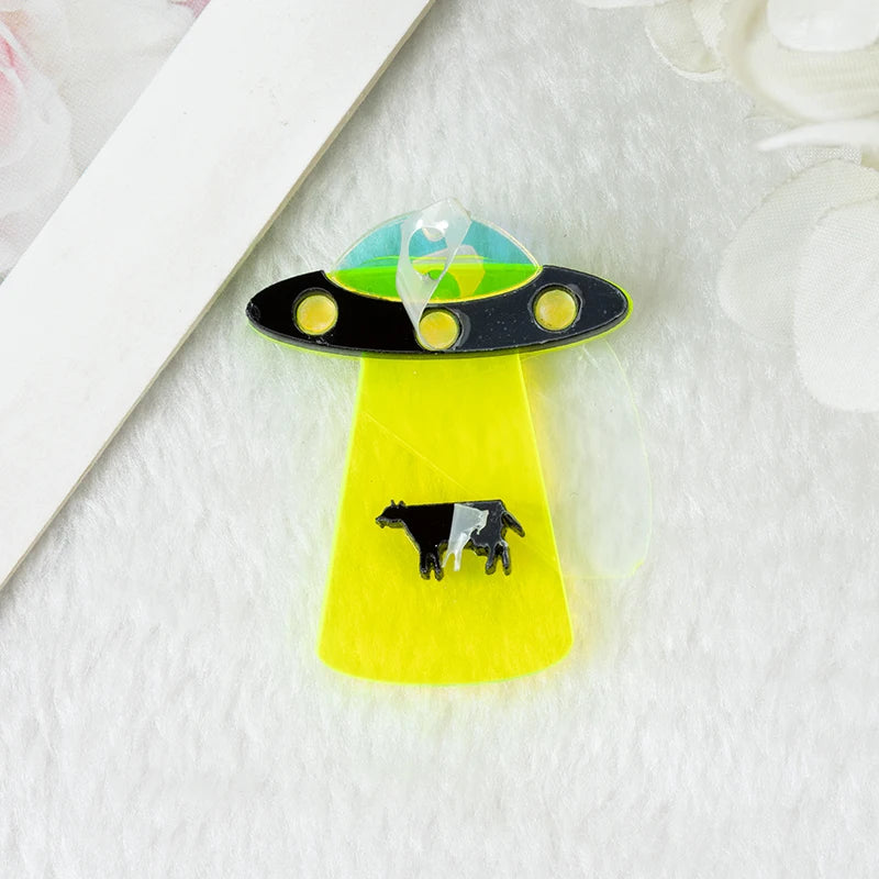 Cow UFO Acrylic Charm