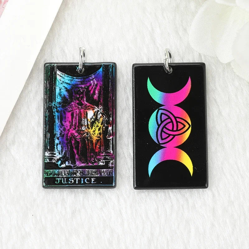 Black Tie-Dye Tarot Card Acrylic Charm