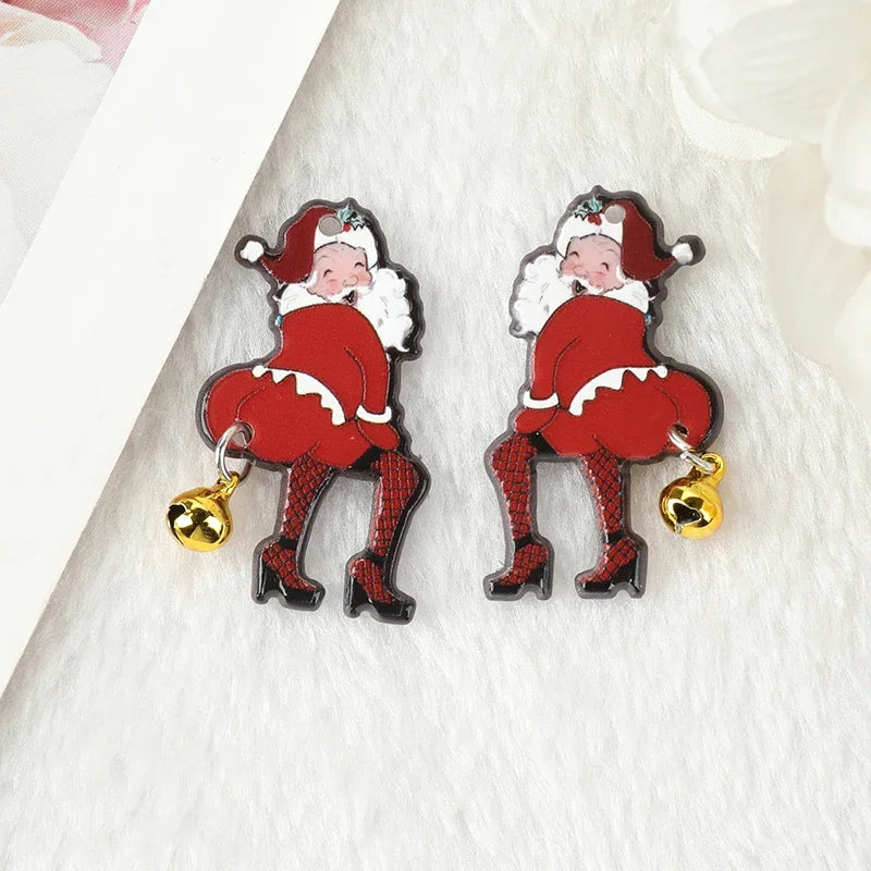 Twerking Santa Jingle Bell Acrylic Charm