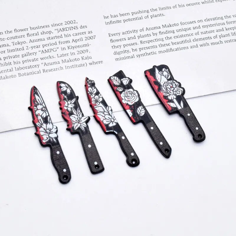 Black Bloody Knife Acrylic Charm