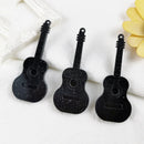 Black Glitter Guitar Acrylic Charm