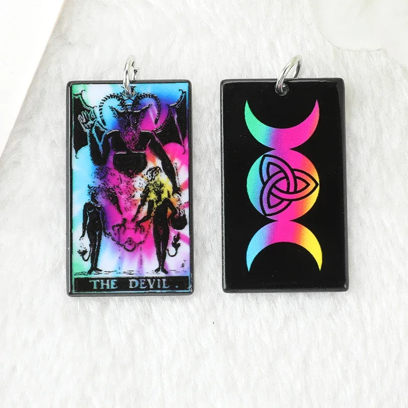 Black Tie-Dye Tarot Card Acrylic Charm