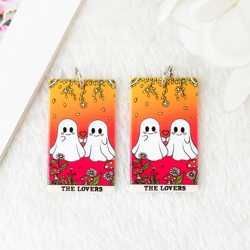 Ghost Tarot Card Acrylic Charm