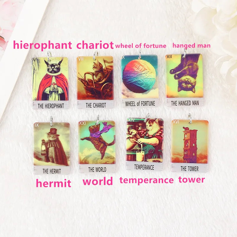 Kitty Tarot Card Acrylic Charm