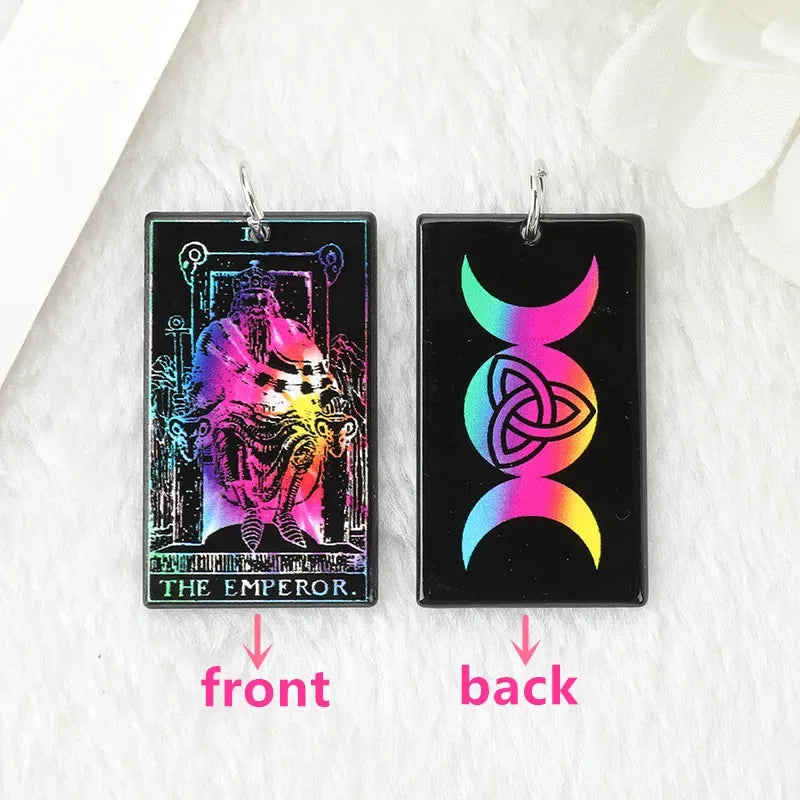 Black Tie-Dye Tarot Card Acrylic Charm