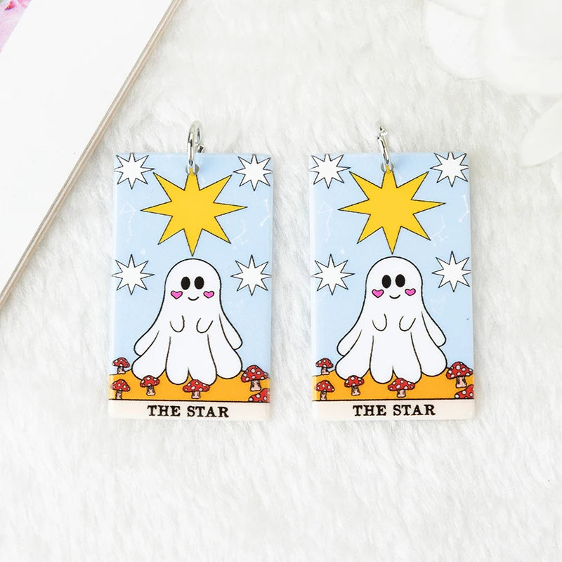 Ghost Tarot Card Acrylic Charm