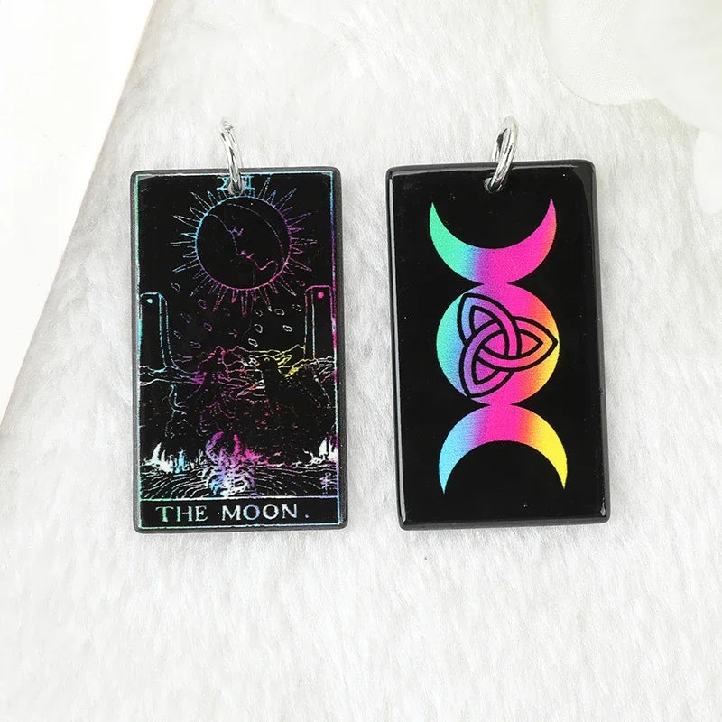 Black Tie-Dye Tarot Card Acrylic Charm