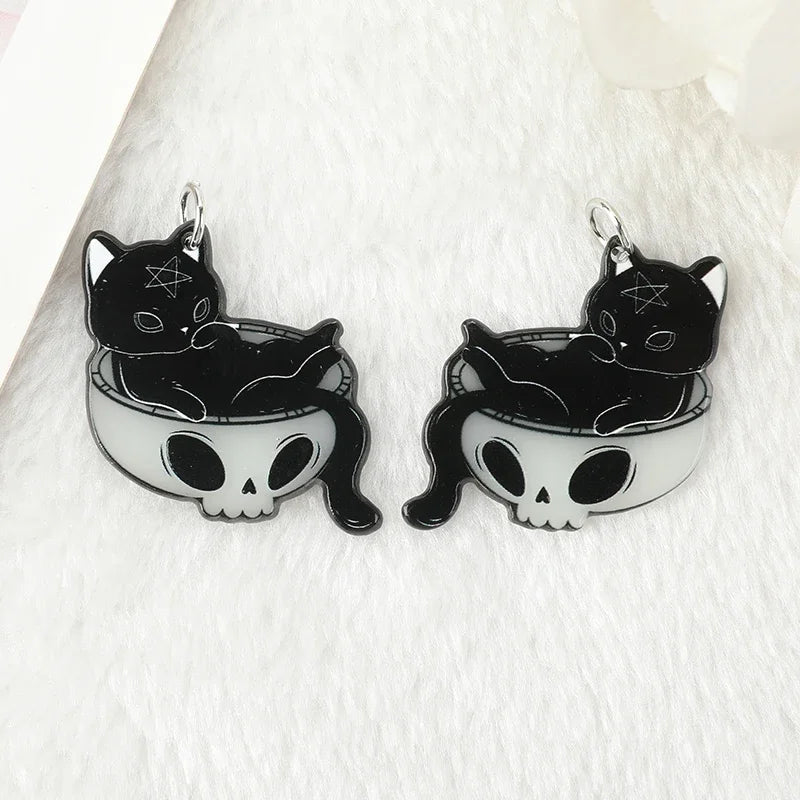 Glow in the Dark Cats Acrylic Charm