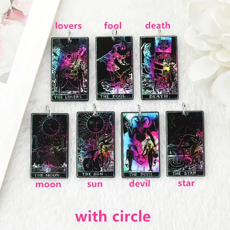 Black Tie-Dye Tarot Card Acrylic Charm