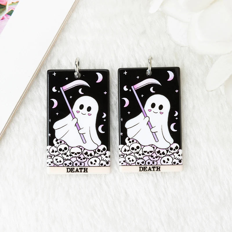 Ghost Tarot Card Acrylic Charm