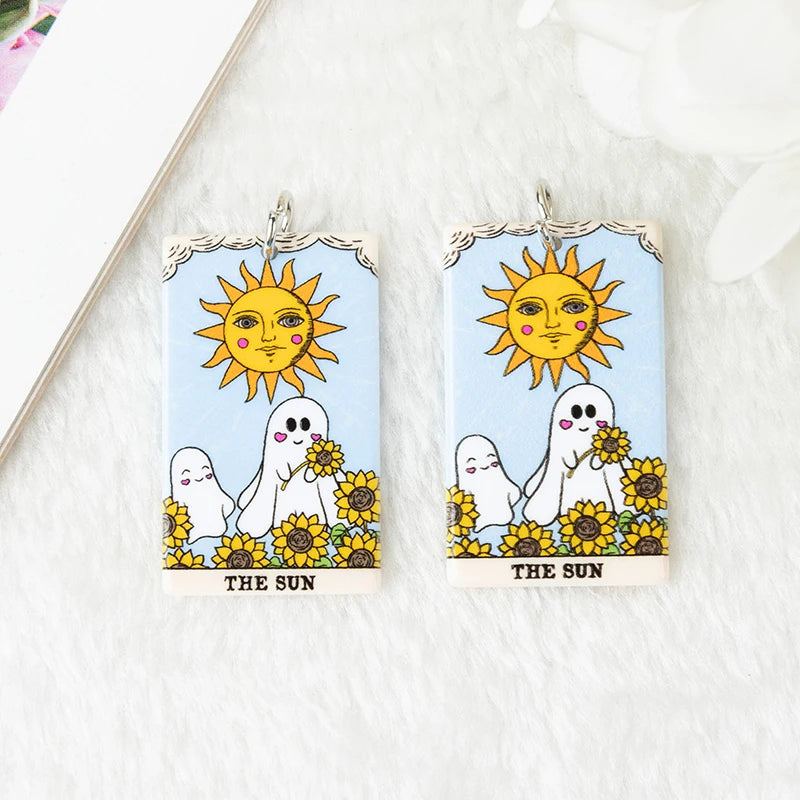 Ghost Tarot Card Acrylic Charm